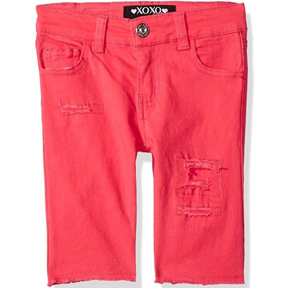 Pink denim shorts